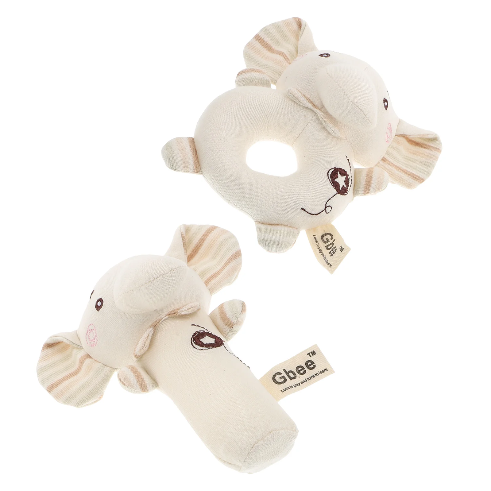 

2 Pcs Hand Bell Toddler Toys for Babies Organic Cotton (colored Cotton) Baby Handbell