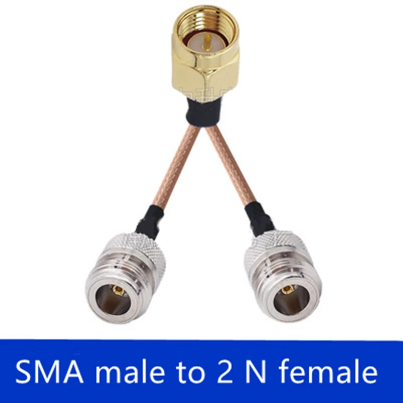 50cm 1 x sma macho para 2 x sma/n/bnc/tnc/uhf/tv/rca 1 a 2 cabo adaptador divisor tipo y rg316 cabo de extensão coaxial rabo de porco