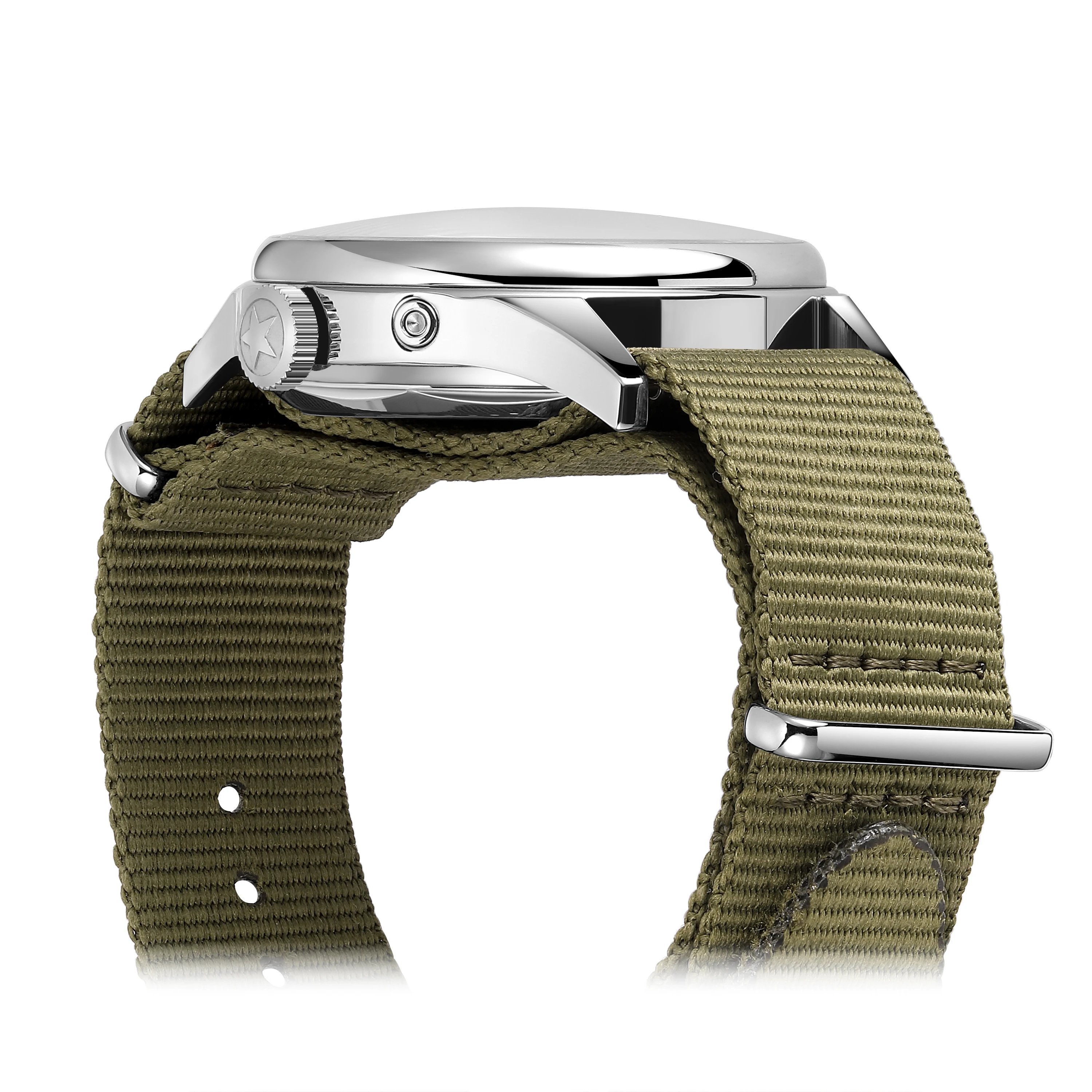 جديد حزام ناقل من الفولاذ نسخة النورس 1963 ساعات ST1780 حركة 40 مللي متر الطيار ساعة للرجال التلقائي الميكانيكية المعصم Waterpoorf ريترو