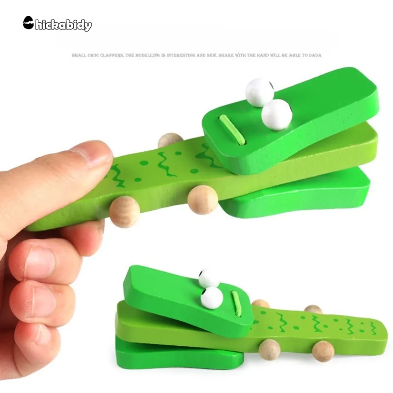 Kinderen Cartoon Woodencastanets Muziekinstrumenten Baby Clapperhandle Muzikale Instrumentstoys Educatief Speelgoed Voor Kinderen