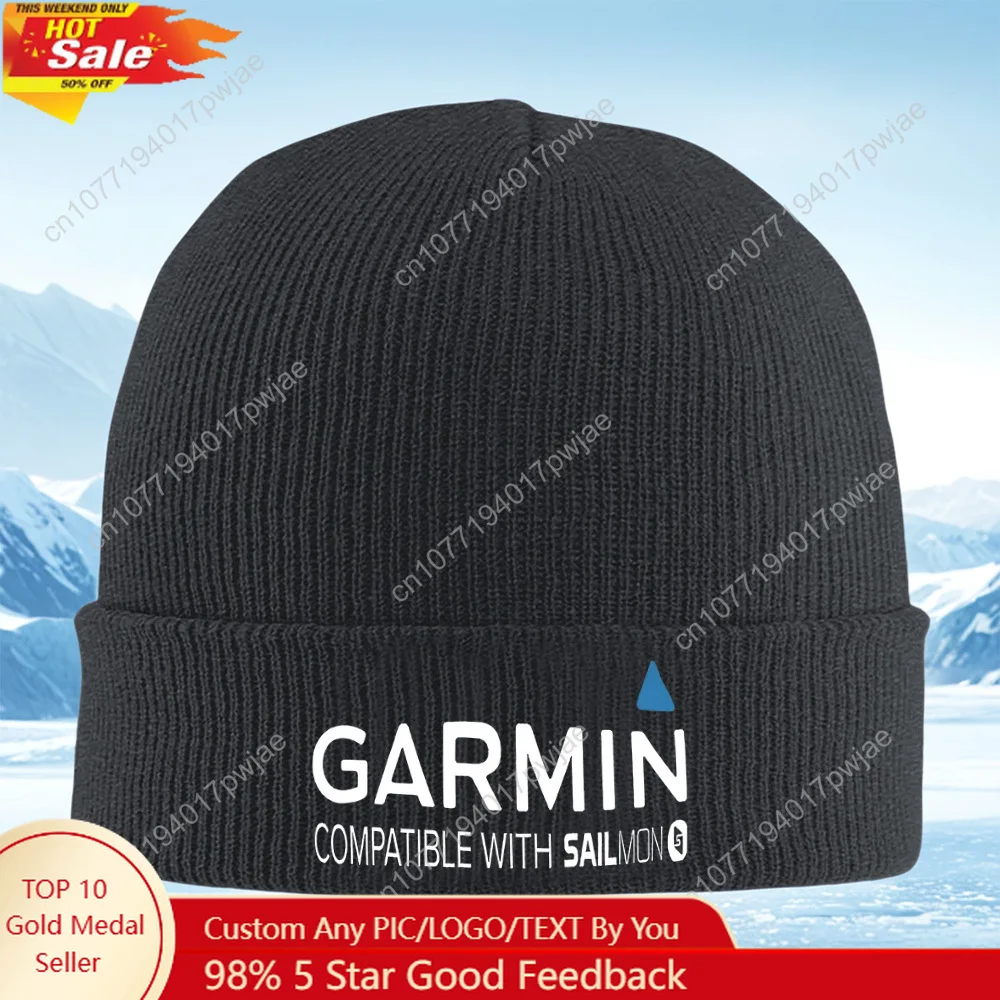 

GARMIN compatible SAILMON logo black Men Women Unisex Knitted Hat Beanie Pullover Cap Winter Thermal Warm Christmas Outdoor Cycl
