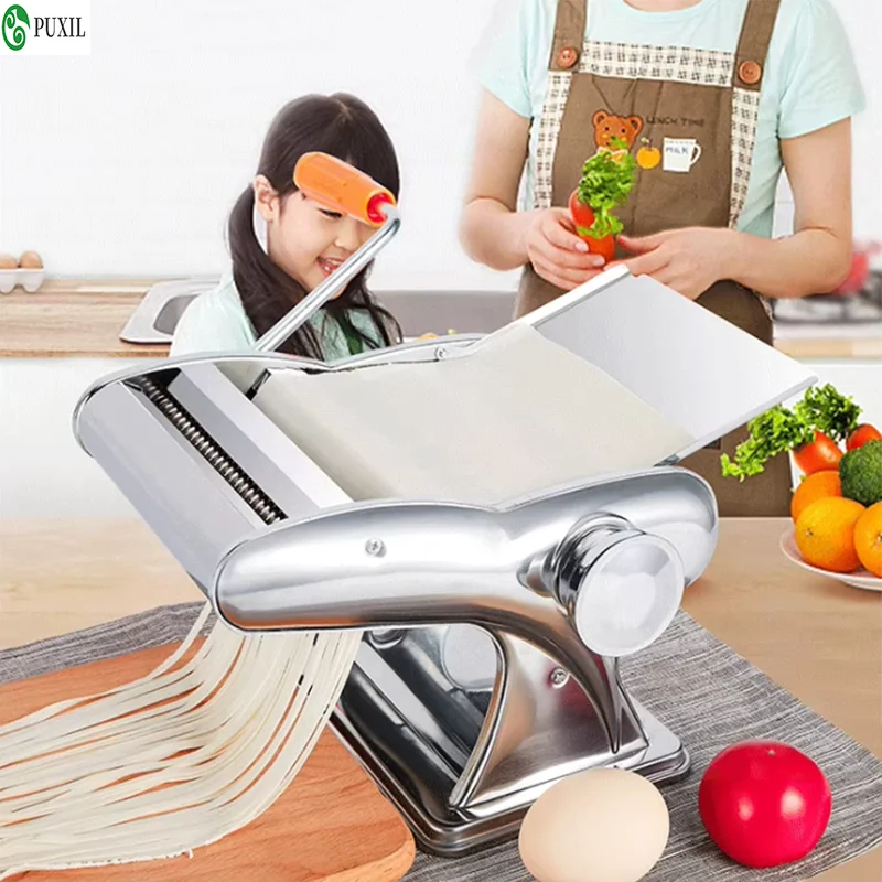 

Небольшая ручная машина для изготовления лапши, мульти-кинетическая бытовая машина из нержавеющей стали для свежих макаронных изделий, два/три ножа, кухонные инструменты