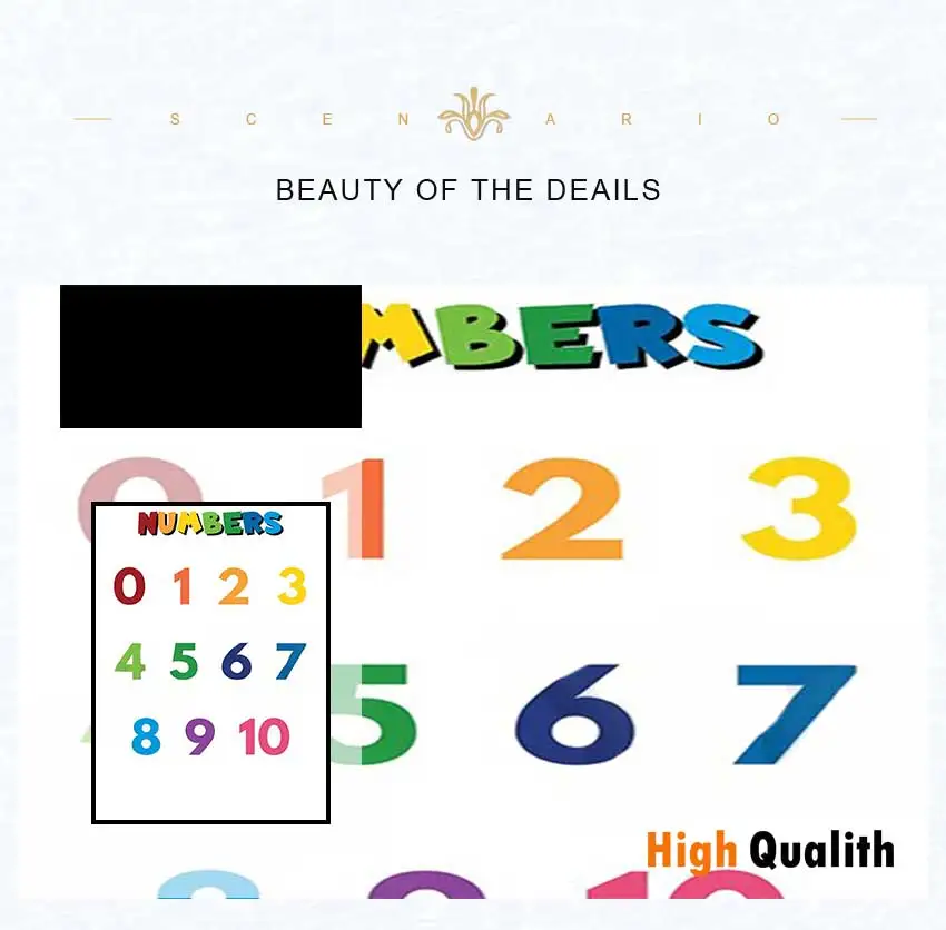 1pc frameless Kids Educational Classroom Posters, Alphabet Numbers & Color Names Learning Wall Art for Children view 5