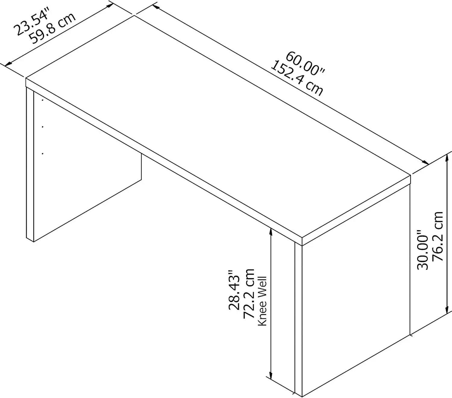 Eco Colecção Computer Desk para Home Office, hardware de montagem rápida