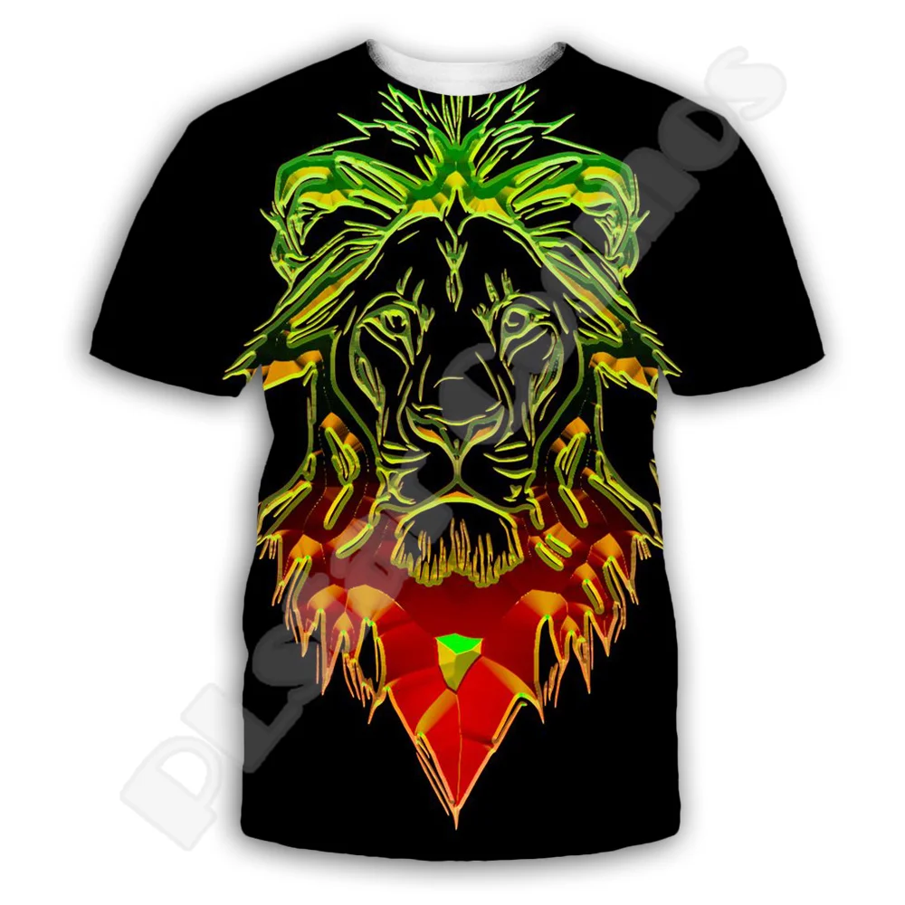 NewFashion Bob Marley Reggae Musician Lion Culture Tribal Tattoo Retro Vintage 3DPrint Summer Harajuku Short Sleeves T-Shirts X2