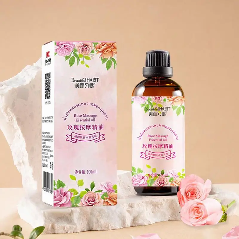 

100% Natural Rose Essential Oil 10ml Moisturize And Hydrating Whitening Massage Oils Skin Care Facial Morocco Pure Rose Oil