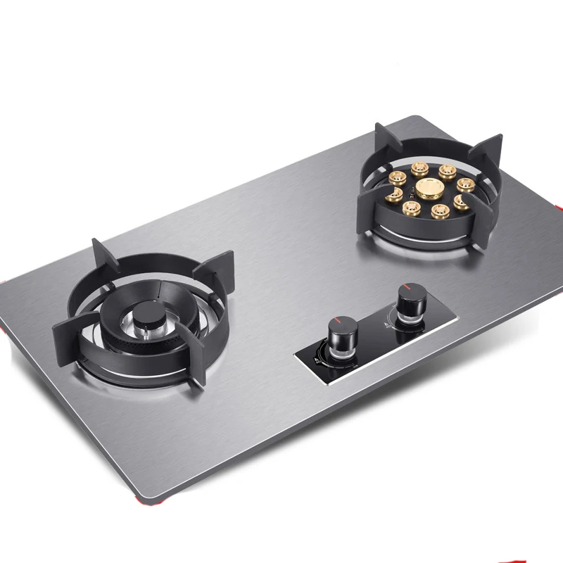 7.0KW Desktop Embedded Dual-Purpose Natural Liquefied Gas Stove/Stainless Steel Double-head Fierce Stove /419D