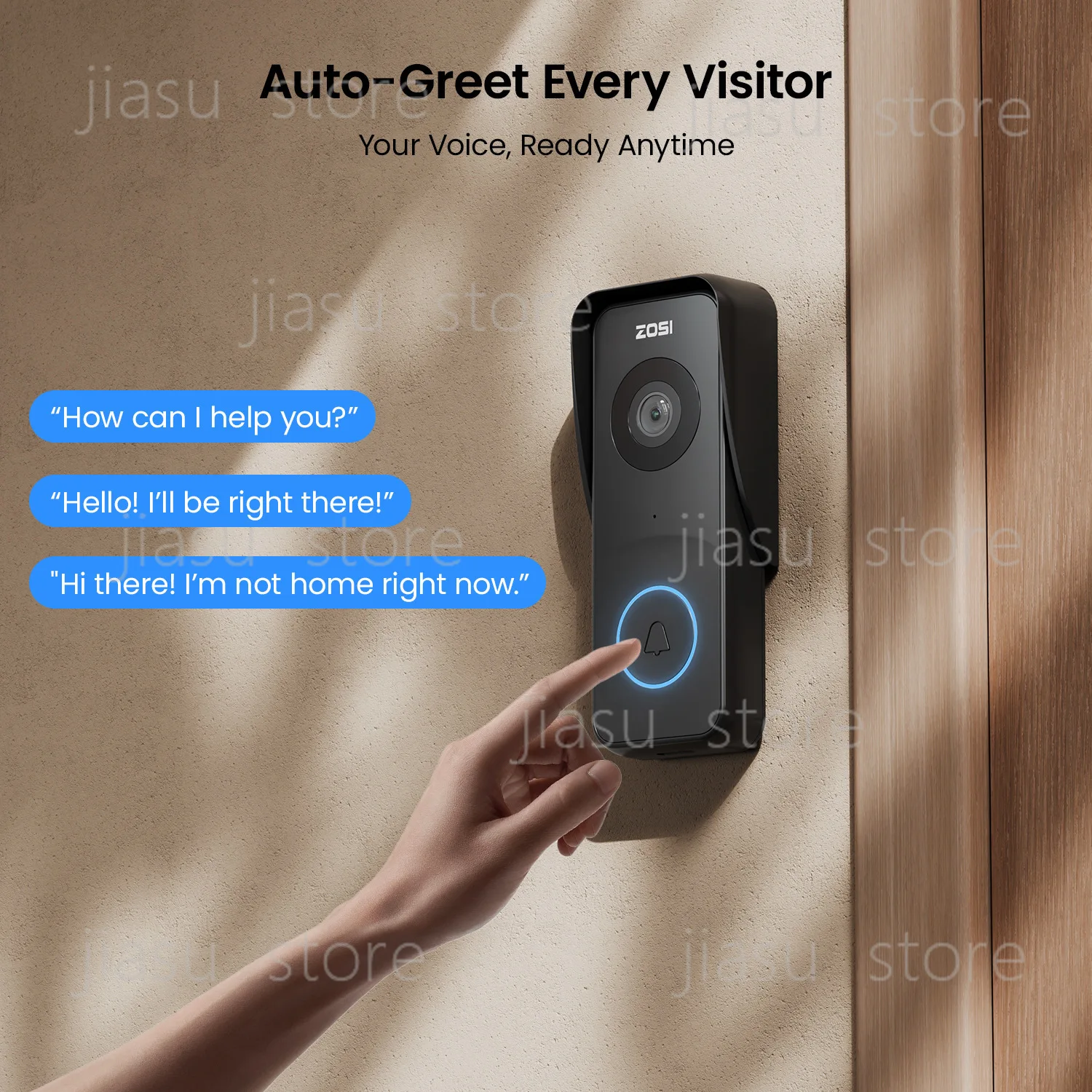 Waterproof 4MP Smart Visual Doorbell, WiFi Connected with Two-way Talk, Home Video Doorbell