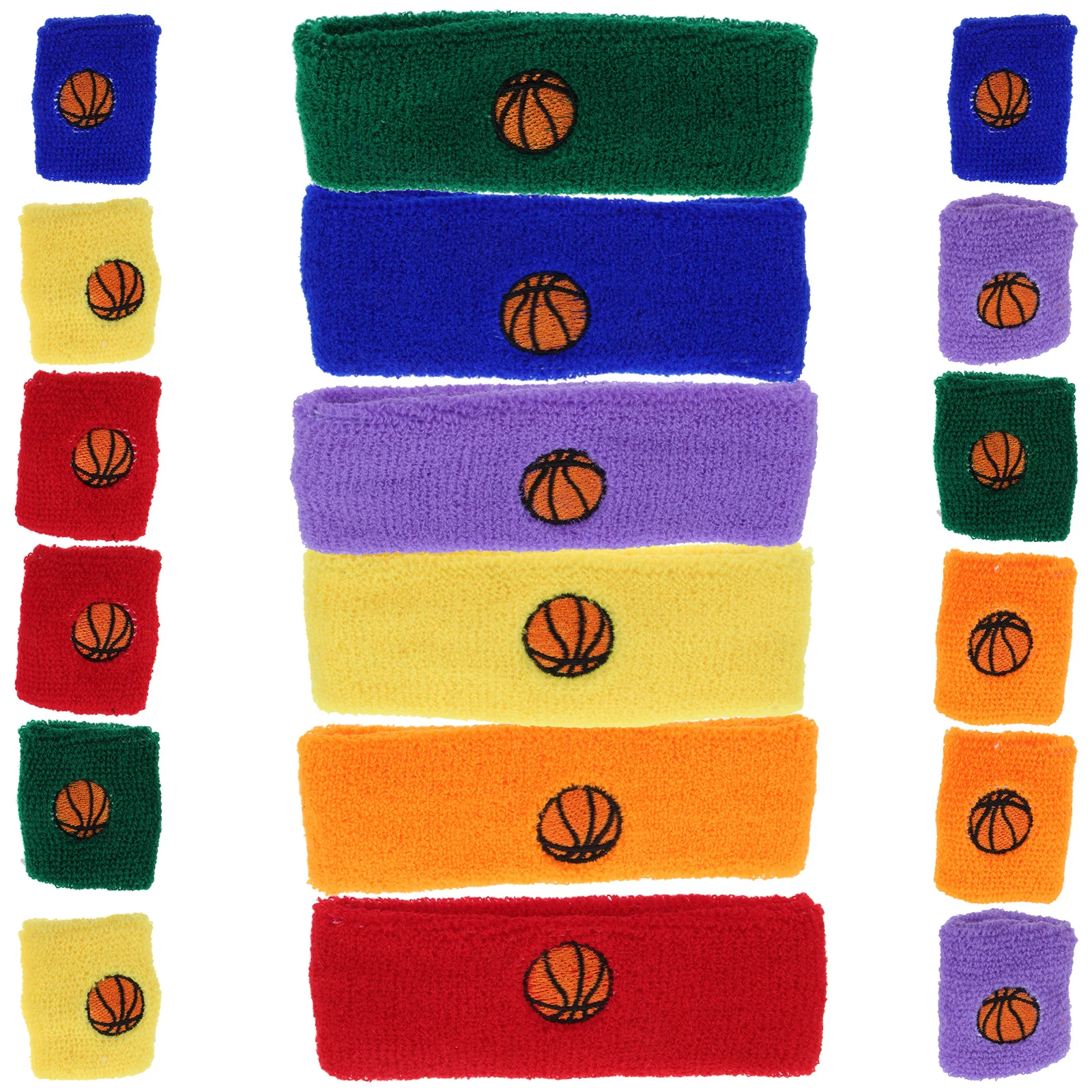 

6Sets Sports Wristbands Sweatbands Kids Elastic Flannel Basketball Volleyball Badminton Running Gym Yoga Fitness Accessories