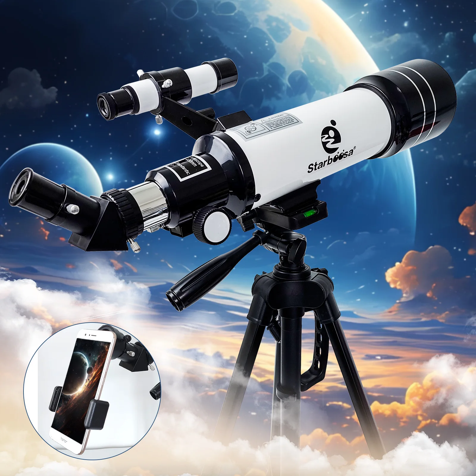 

Astronomical Telescope 70400AZM Large Aperture With Star-seeking Mirror High Definition High Power Single Tube Telescope Student