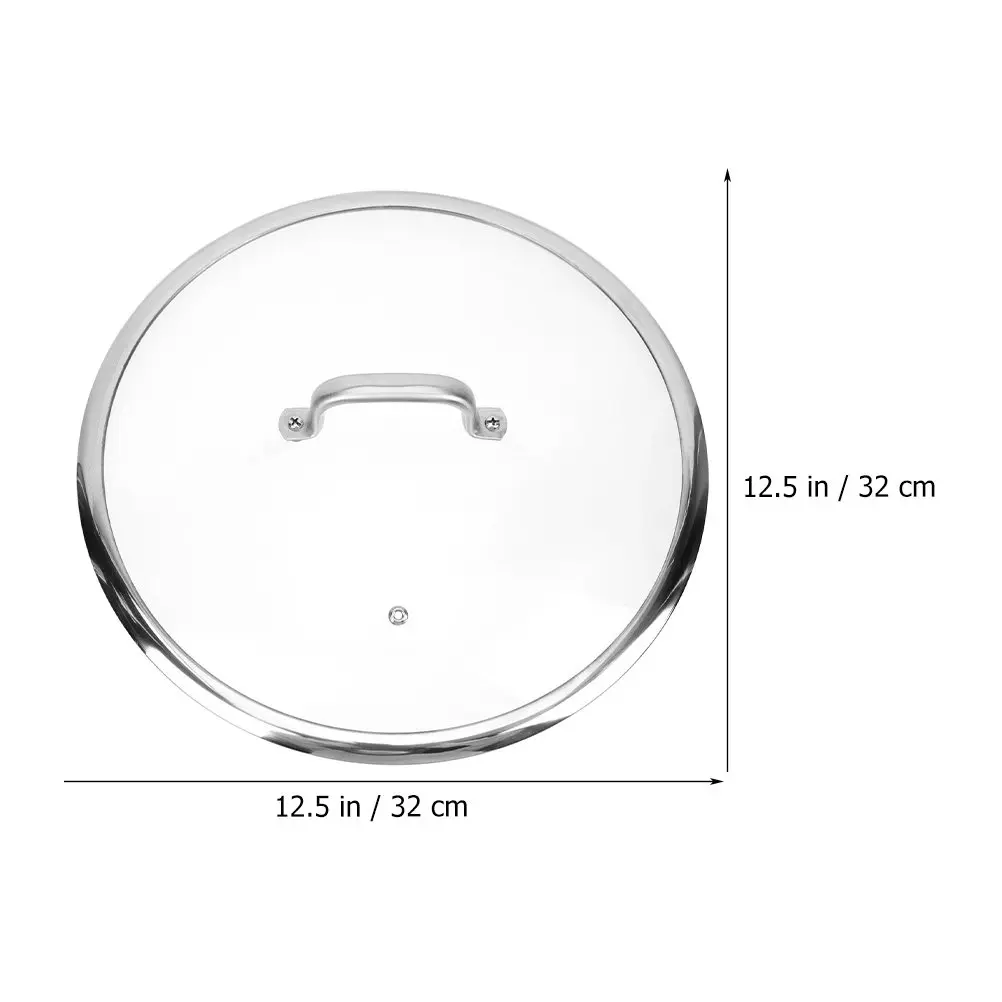 Premium Stainless Steel and Tempered Glass Pot Lid Universal Fit for Pots Pans Woks Heat Resistant Non Slip Handle Visible