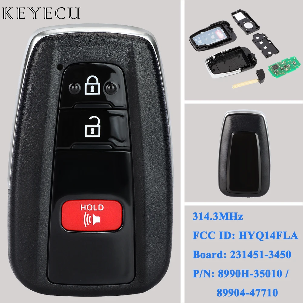 Keyecu dla Toyota Prius 4Runner RAV4 2021 2022 23 inteligentne pilot z kluczykiem samochodowym 314.3MHz HYQ14FLA 231451-3450 8990H-35010 89904-47710