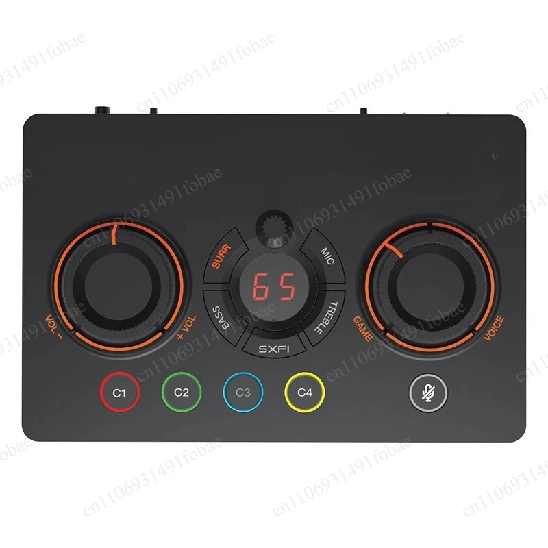 GC7 External USB DAC & Amp Sound Card 7.1 Virtual Surround Audio with Programmable Buttons & Super X-Fi