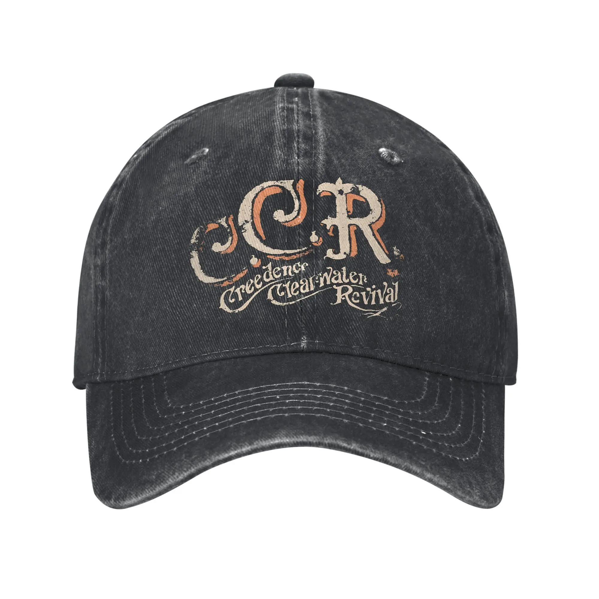 

Creedence Clearwater Revivals Sun Baseball Cap CCR Vintage y2k Retro Male Washed Trucker Hat Wholesale Hippie Baseball Caps