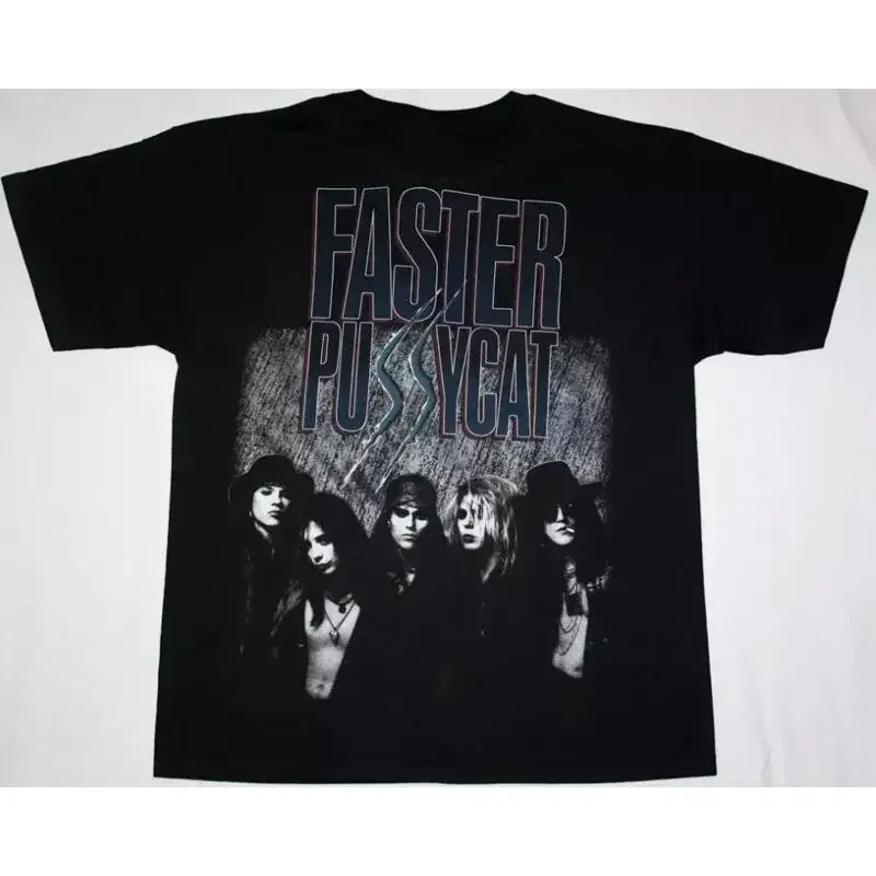 Faster Pussycat Band Members Cotton Black T Shirt ALL COLOR S 5XL