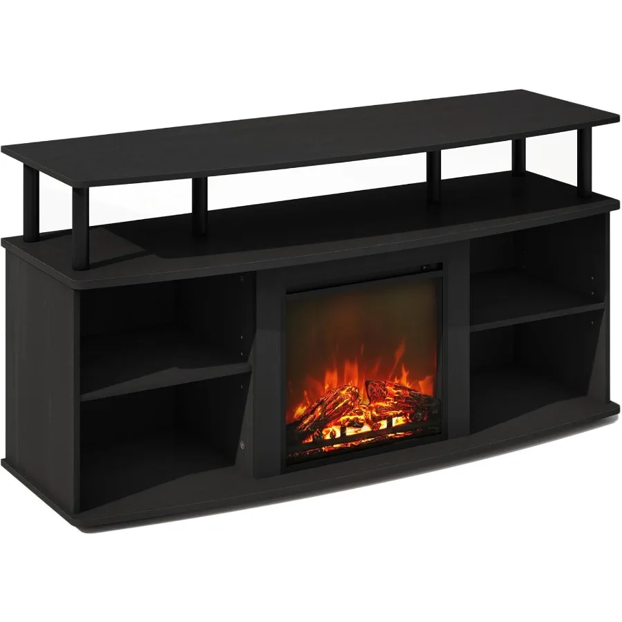 

Jensen Fireplace TV Stand with No Heat Decorative Electric Fireplace Design Corner Style TV Stand for Living Room Featuring Ope