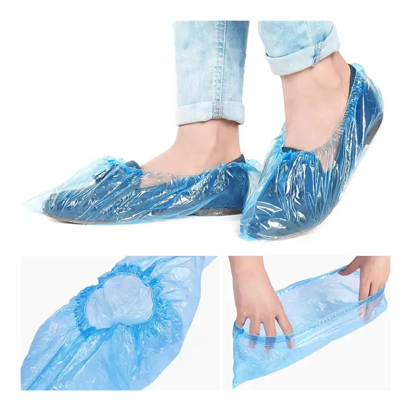 100 PCS Plastic Disposable Shoe Covers Cleaning Overshoes Outdoor Rainy Day Carpet Cleaning Shoe Cover Waterproof Shoe Covers