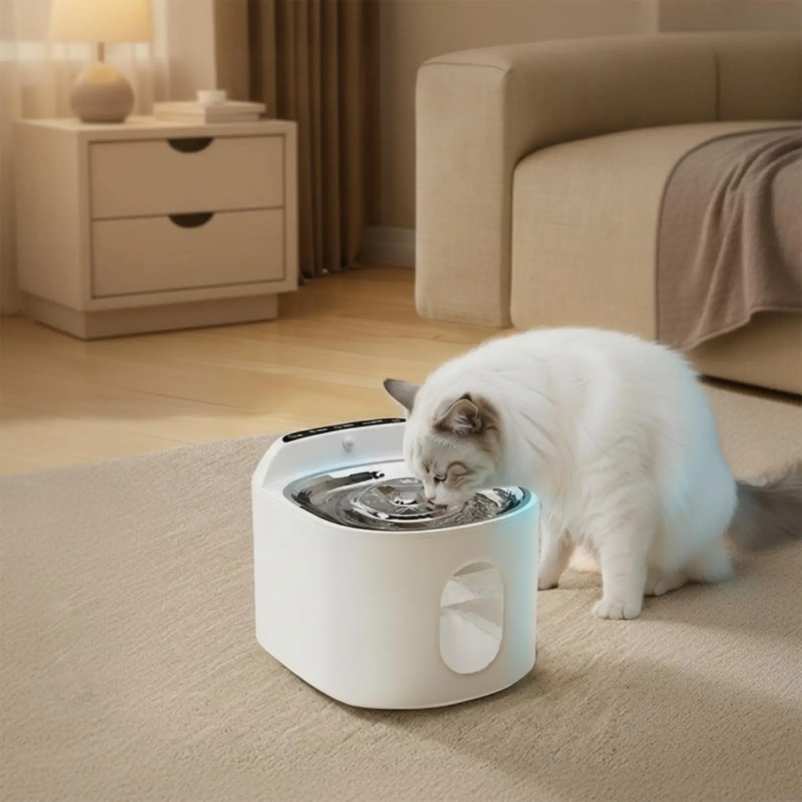 Rechargeable Automatic Drinking Founta Four Liter Stainless Steel Pet Water Dispenser Portable Fountain for Indoor Cats Dogs view 6