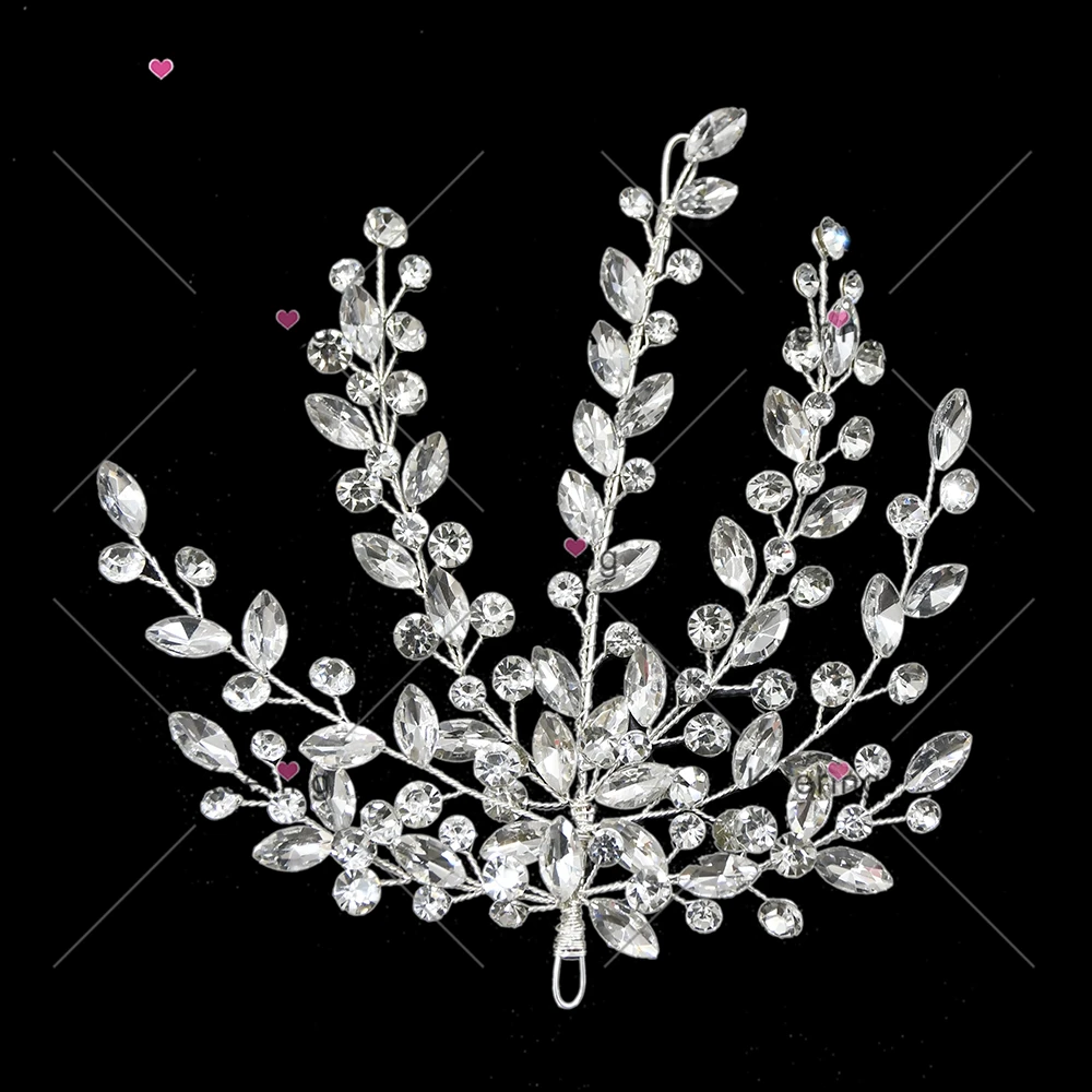 

Wire Rhinestone Accessory Head Band Applique Pack, for Wedding Decoration,10PCS WHD-069