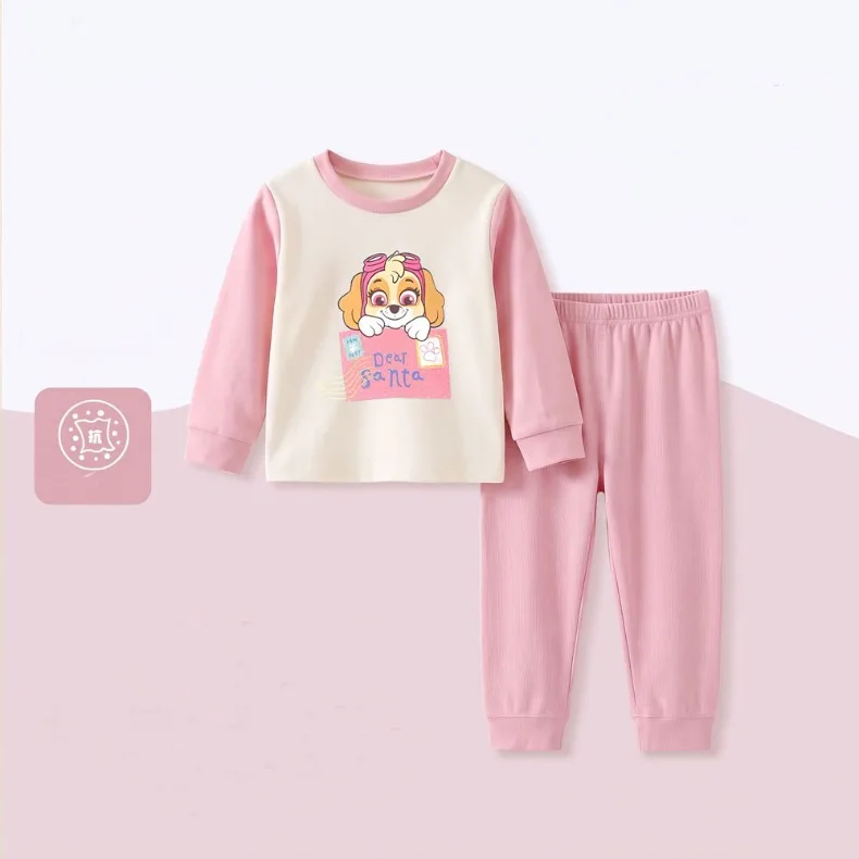 2026 Herbst Winter Mädchen und Jungen Verdickte Warme Langarm-Hauskleidungssets Kinder Weiche Bequeme Schlafanzüge Kinder-Pyjama-Set Neu – Detail 3