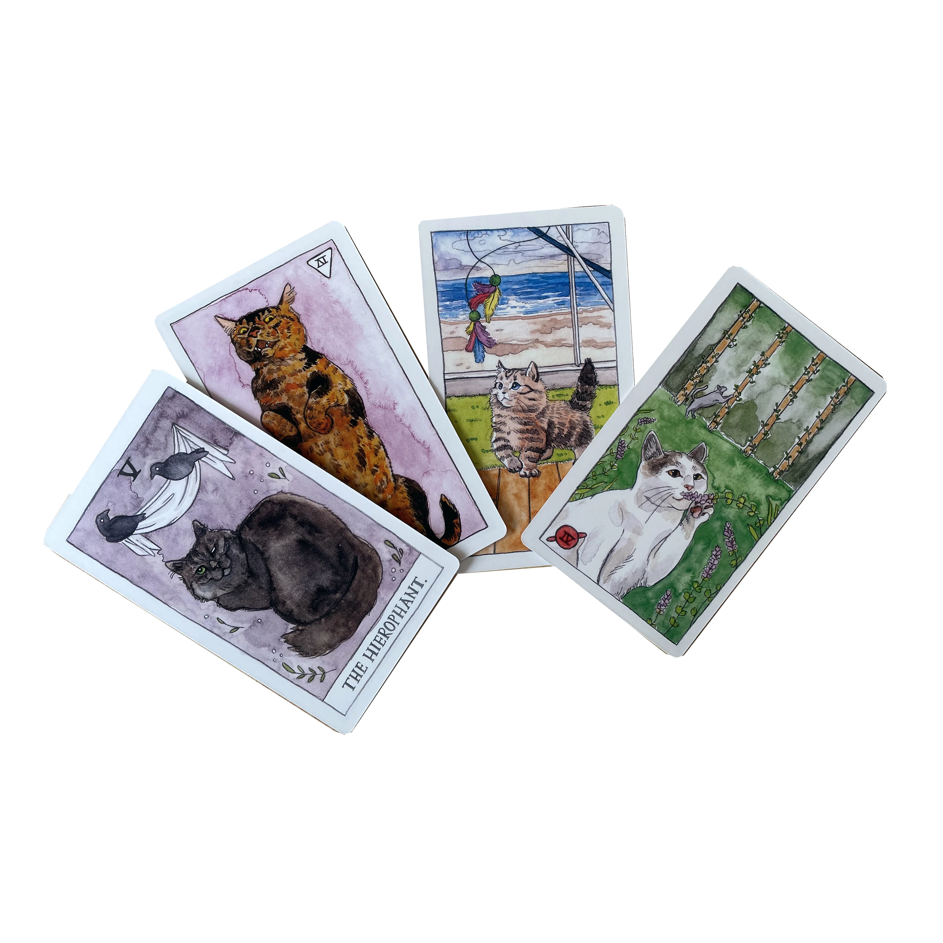 Tarot deck with guidebook for beginners , Cat tarot cards with book , Animal tarot card deck , Tarot deck with guidebook