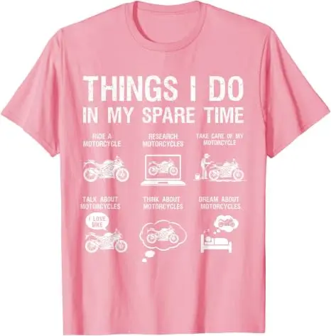 Y2k Motorradliebhaber Motorradfahrer ‌ Life T-Shirt, Humor, Dinge, die ich in meiner Freizeit mache, Biker, Motorradfahrer, Reiten, Herrenbekleidung – Detail 8