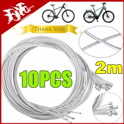 Newest 10-1PC 2M MTB Bicycle Brake Line Bicycle Speed Line Fixed Gear Shifter Gear Brake Cable Set Core Inner Wire MTB Road Bike