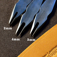 Leather Edge Creaser Spacing Gauge Leather Crimping Working Craft Making Tool Stainless Steel Leathercraft Scribing Tool 2/3/4MM