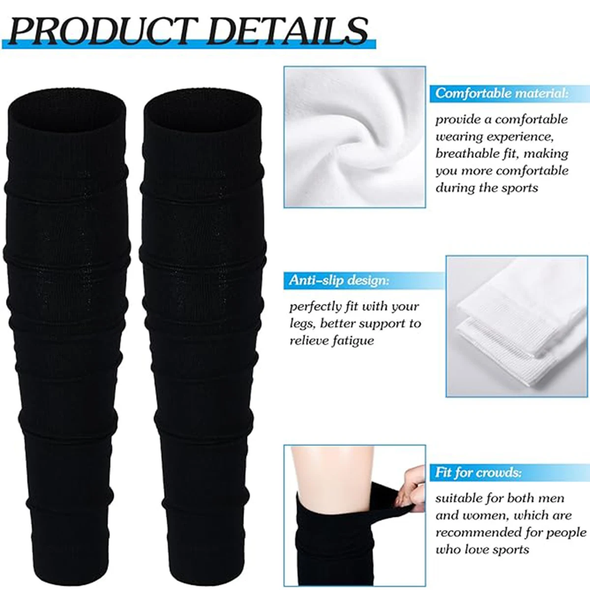 1 Pairs Calf Compression Sleeves for Men And Women Football Leg Sleeve Footless Compression Sock for Running Athlete Cycling