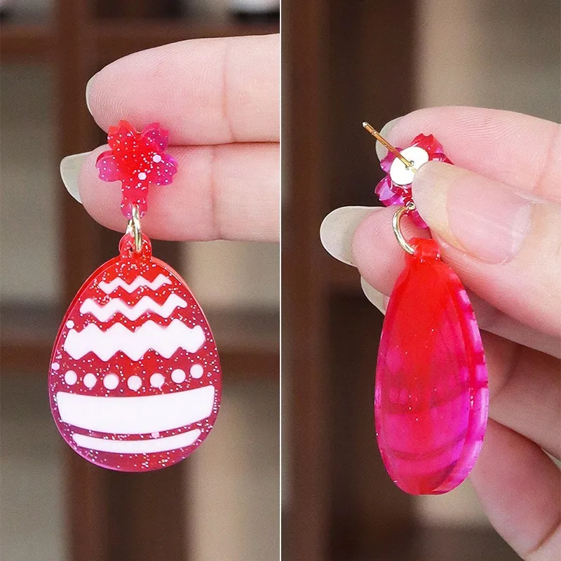 SNASAN Silicone Mold For Easter Egg with Hollowed-Out Bunny, DIY Earrings and Pendant Making Craft Supplies - view 3