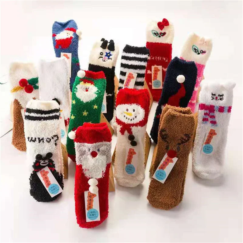 Woman Christmas Socks Funny Xmas Santa Claus Tree Snowflake Elk Snow Cotton Tube Crew Happy Sock Men New Year Funny Sokken