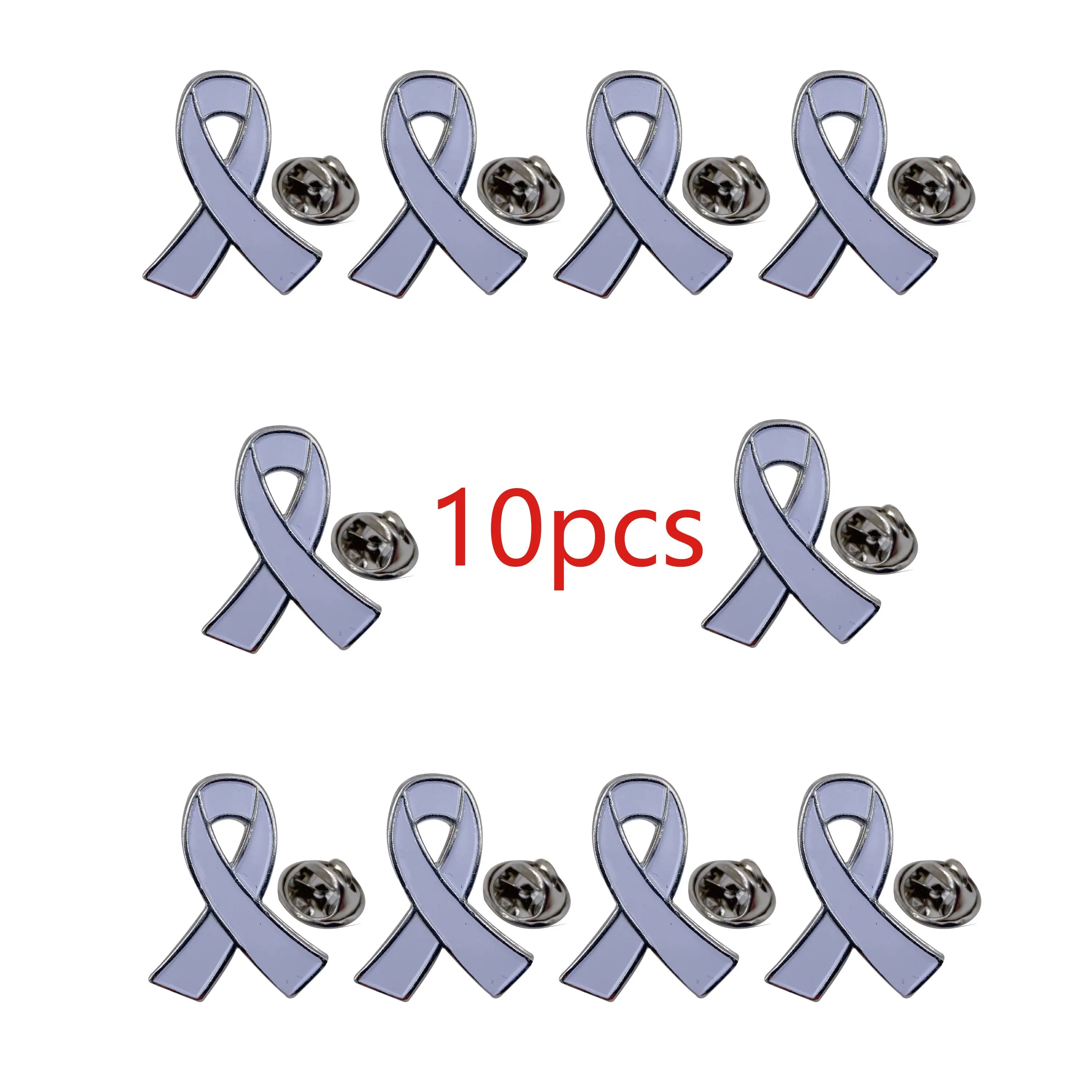

5/10/50/100pcs white ribbon pins lung cancer awareness enamel lapel pin brooshes