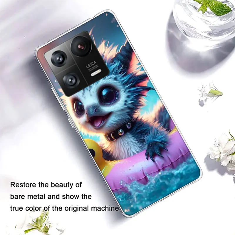 Dragon Baby Learning Swimming Clear Luxury For Xiaomi Poco X7 Pro Mi 14 13 12 12T Pro 11 11T 11i 10 10T 9 8 Lite 6X 5X A3 CC9E A