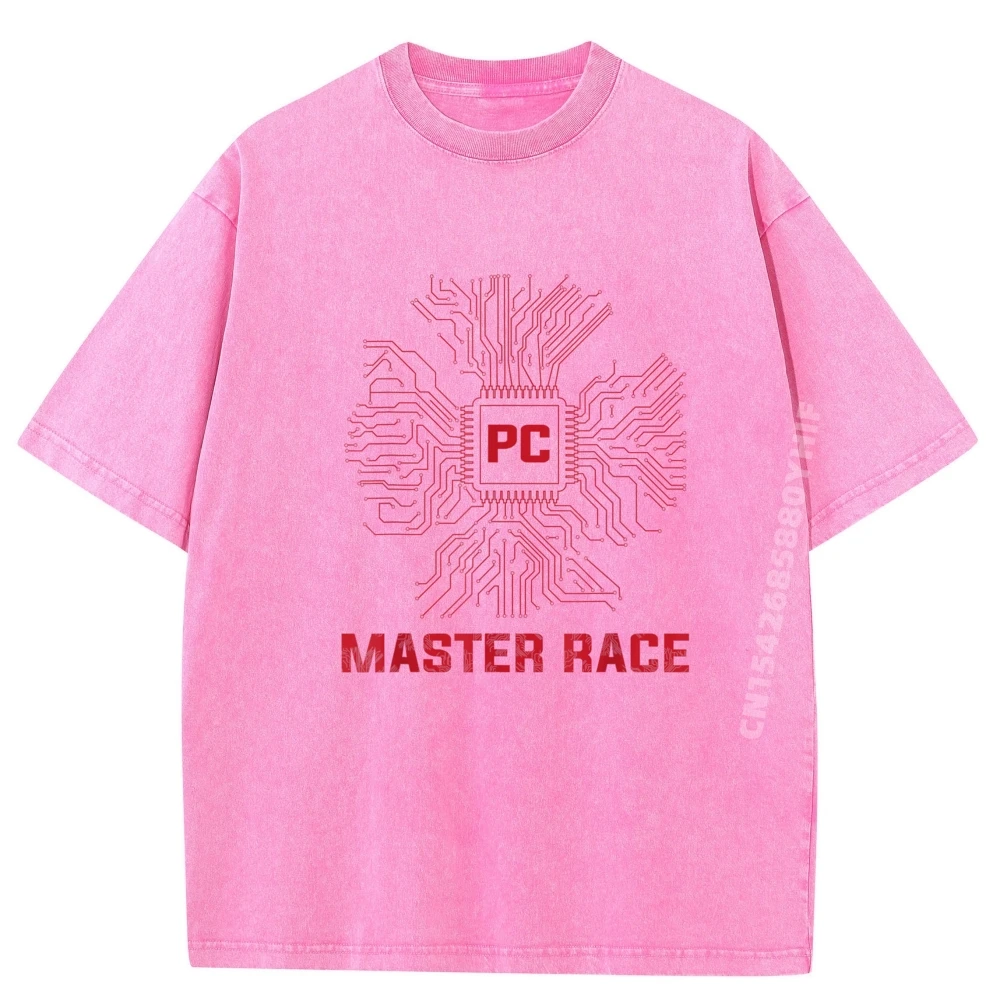 

Pc Computer Master Race Cpu Gaming Gamer Funny Shirt Men's Clothing Printed Tees Streetwear Washed Shirt