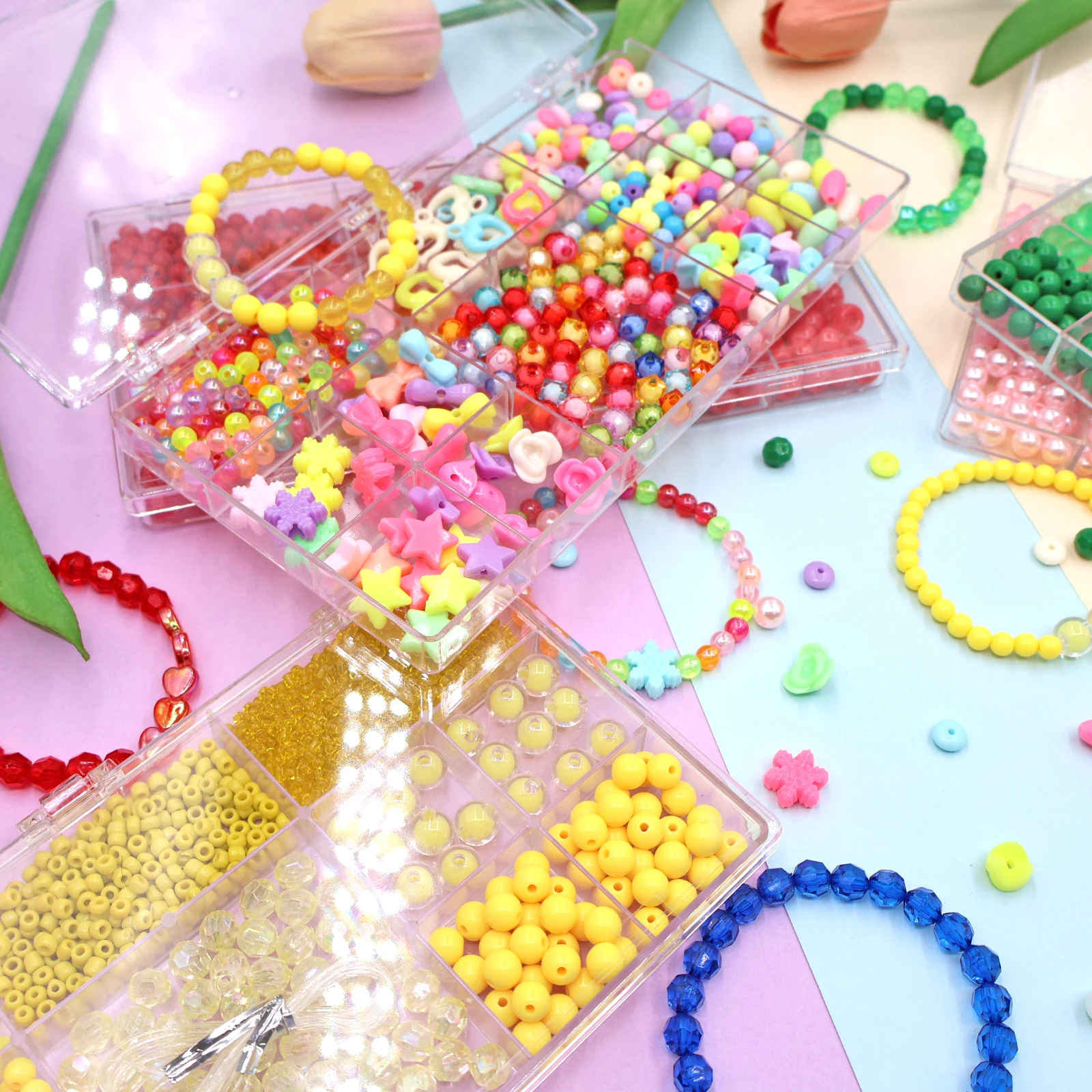 1 set of new bead bracelets with casual and cute styles, various DIY matching styles, cartoon small patterns, girlish style, jew