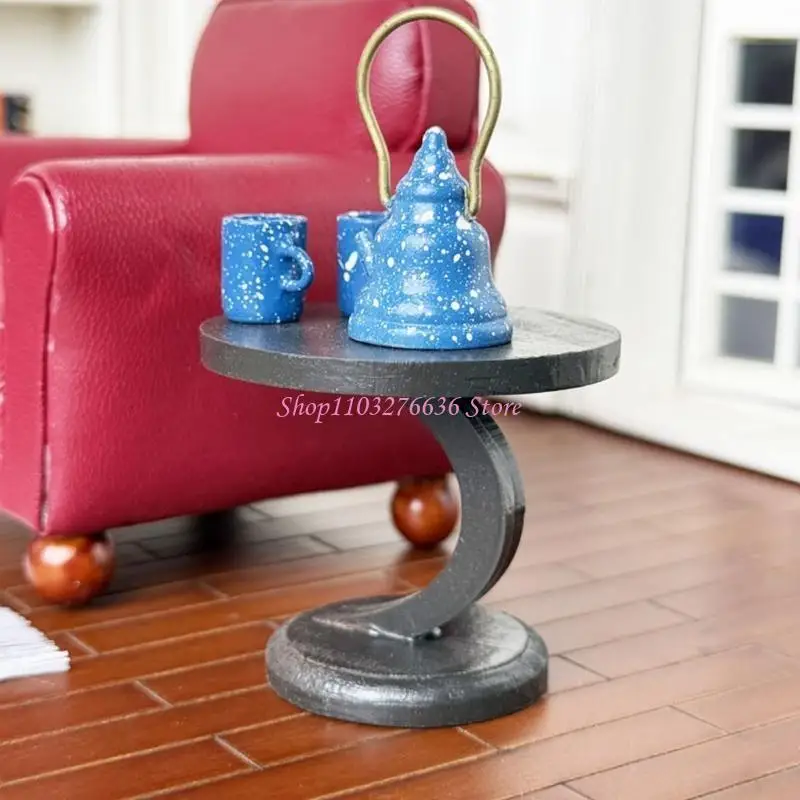 R6FD 1:12 모델 미니어처 엔드 테이블 인형 인형 거실 금속 테이블 가구 인형 하우스 장식 디스플레이 액세서리