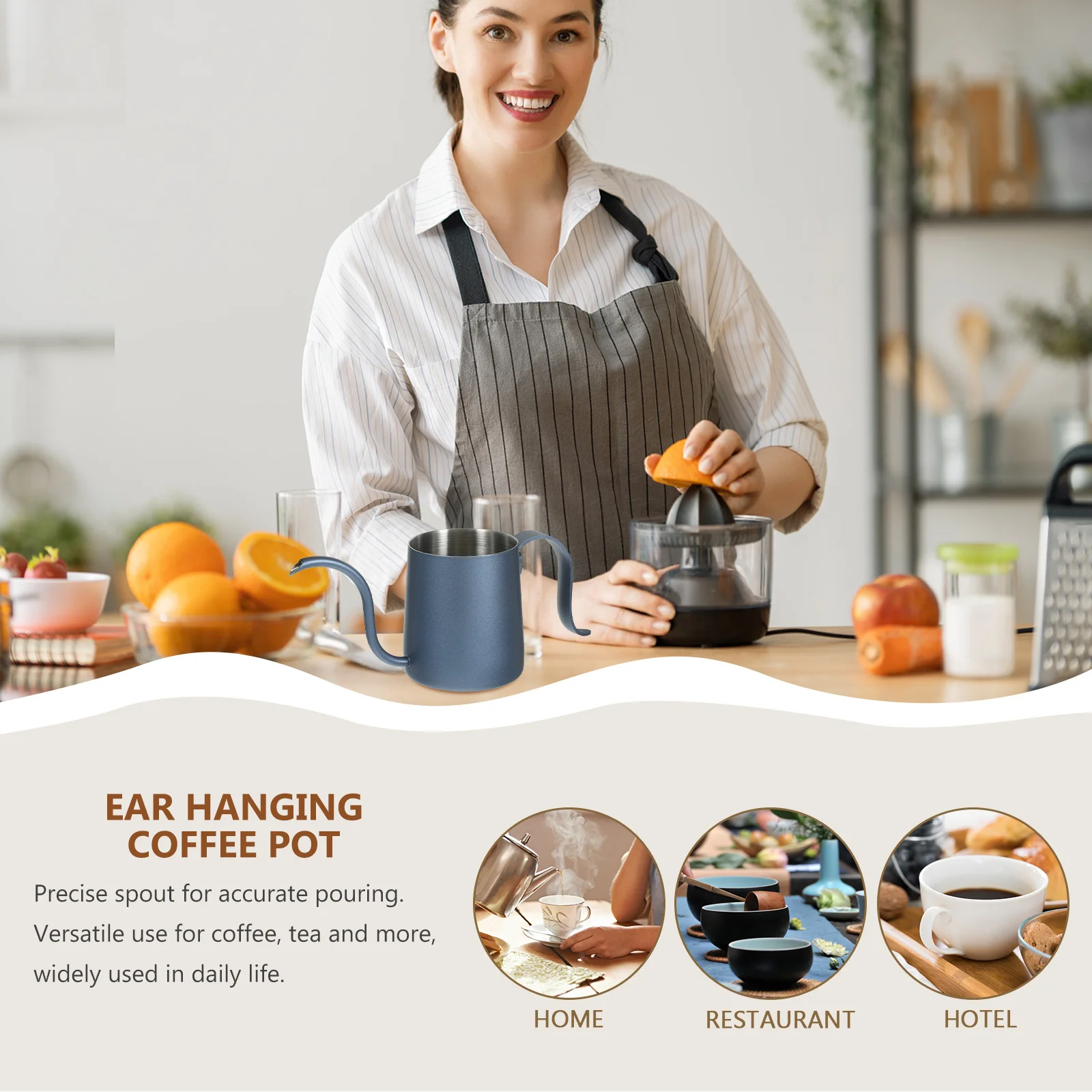 

Coffee Kettle Stainless Steel Gooseneck Spout For Home Office Tea Drip Stovetop Brewing Coffee Pot Kitchen Bar