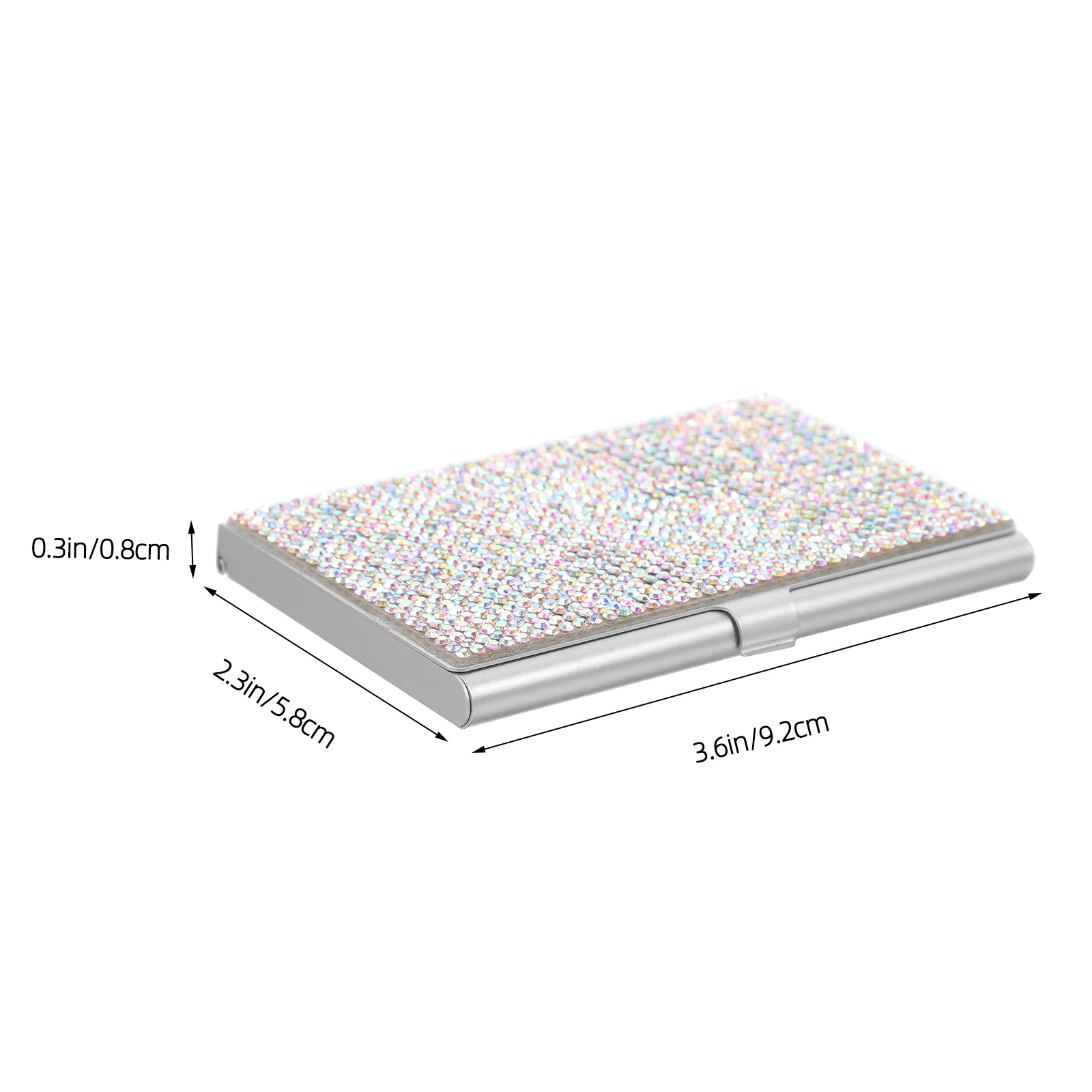 Visitekaartjes Strass Houder Case Opbergdoos Container Metaal Zilver Organisator Reizen