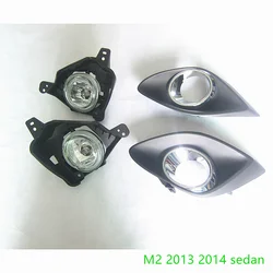 Car accessories body parts 1 sets fog lamp assembly with sliver painted cover 51-690 for Mazda 2 2012-2015 DE