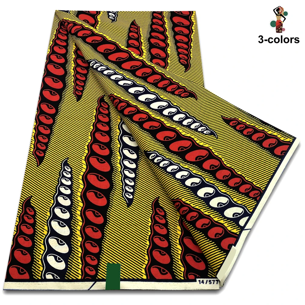 2025 Newest Fashion African Wax Fabric 100% Cotton Nigeria Ankara Wax Fabric Block Prints Batik Dutch Pagne Soft Sewing Fabric