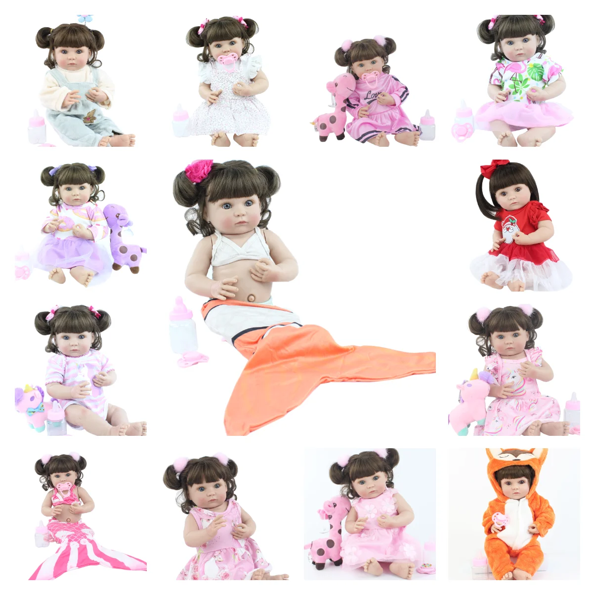 40 CM Full Silicone Body Reborn Doll For Girl Soft Touch Vinyl Mini Newborn Babies Boneca Child Bathe Toy Birthday Gift