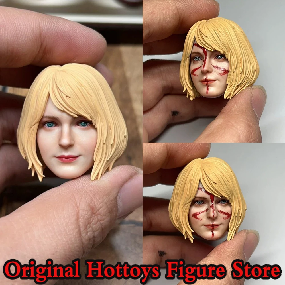 

2 Style 1/6 Scale Female Soldier Head Sculpture Ashley Yellow Hair Painting Head Carving For 12-inches Action Figure Doll