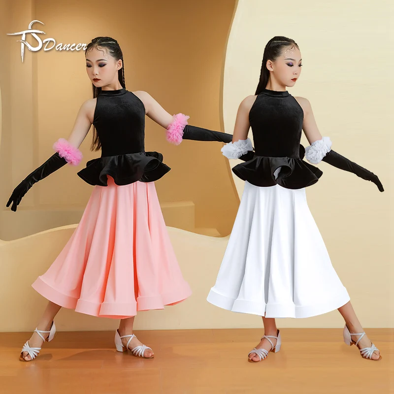 

Новый осенне-зимний бархатный классический латинский этнический стиль, современный танцевальный костюм, женская длинная юбка