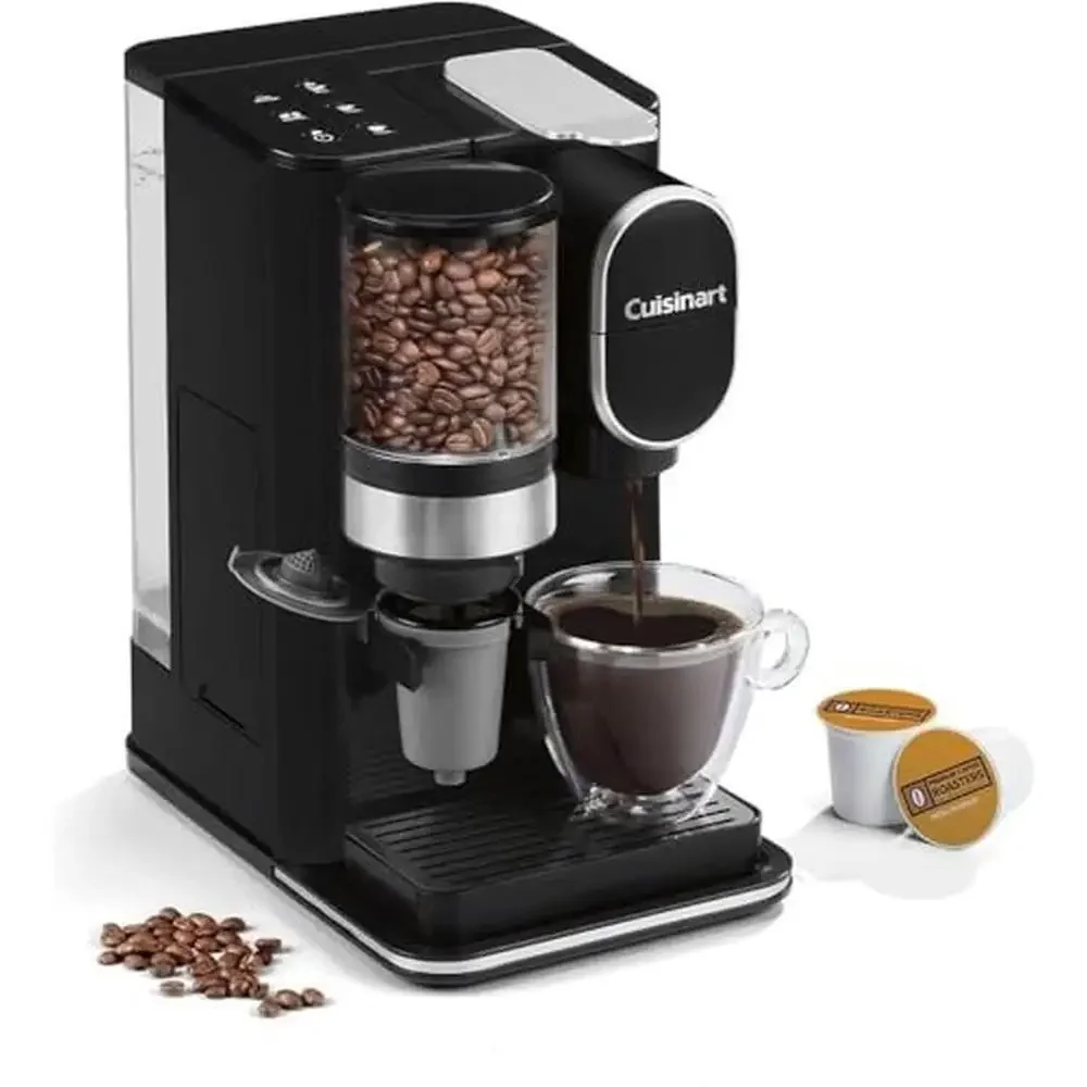 Single Serve Coffee Maker with Grinder 48oz Reservoir Black DGB-2 Easy Use Espresso Machine Stainless Steel 120W 3lb Capacidad