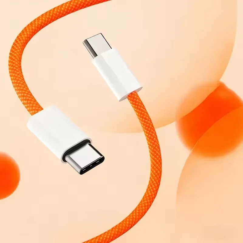 USB-C auf Typ C Farbkabel für PD 60 W Apple iPhone 15 Schnellladung für Samsung Huawei Xiaomi Typ C Webkabelzubehör