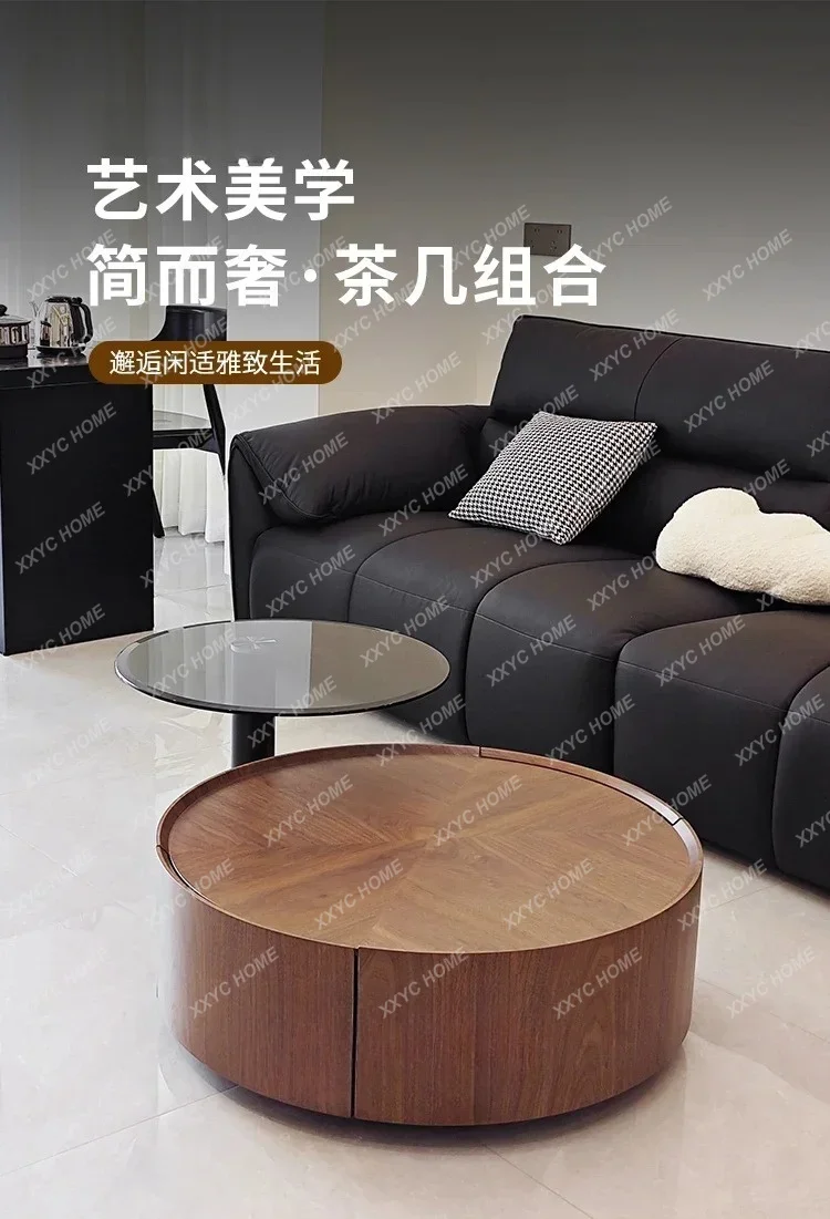 

NN Medieval walnut pattern coffee table living room minimalist storage coffee table table
