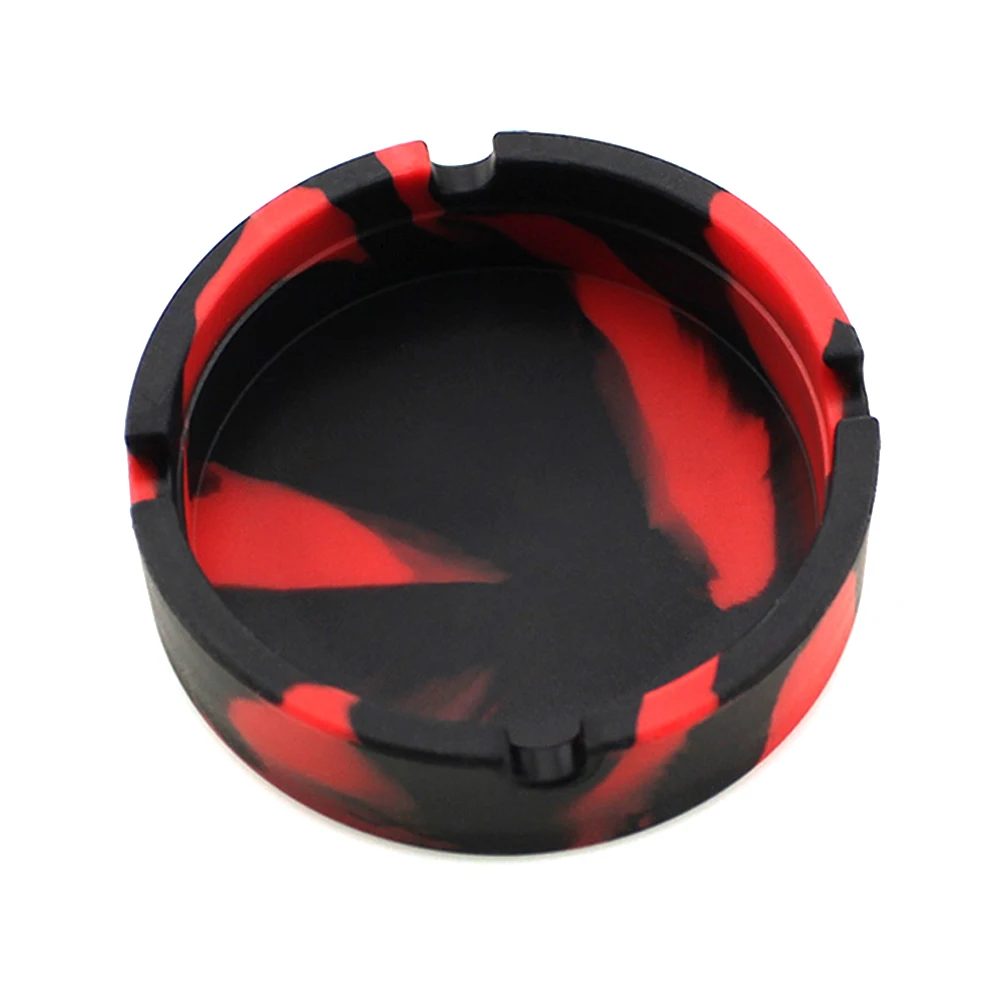 Silicone Ashtray Rubber High Temperature Resistant Round Camouflage Fluorescent Ashtray For Indoor Outdoor