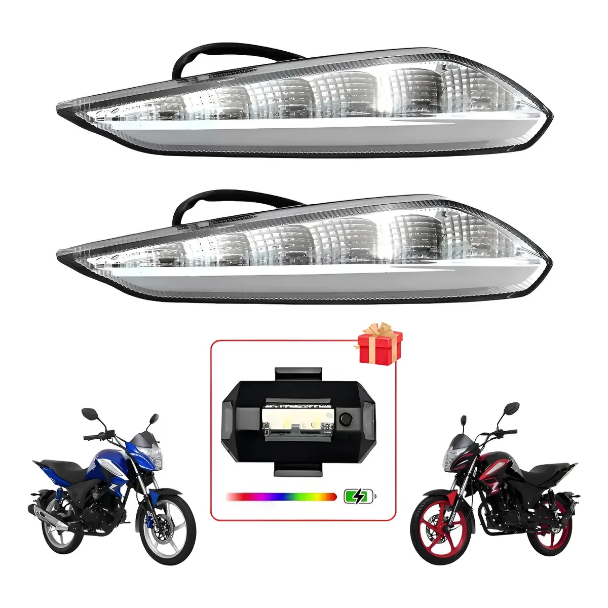Direccionales Led De Tanque Italika 125z 2019-2022 Blanco