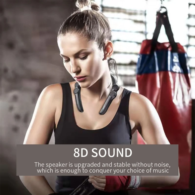 BLE5.0 Wearable Neckband Loudspeaker Wireless Stereo 9D Bluetooth-compatible Speaker CVC8.0 Noise Reduction