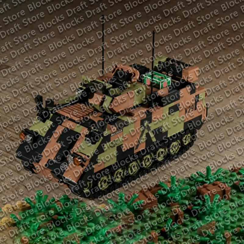 Armored Personnel Carrier Model MOC Building Bricks War Equipment Modular Technology Gifts Holiday Assemble Toys Suit QWERT